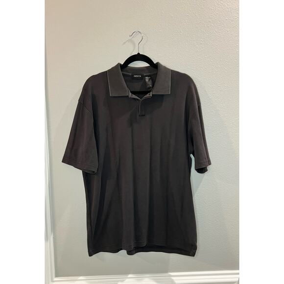 Claiborne Mens Polo Shirt Large Black Pima Cotton Blend Short Sleeve Collar - Picture 1 of 3